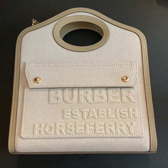 Burberry Mini Two-tone Canvas and Leather Pocket Bag - Picture 1 of 6